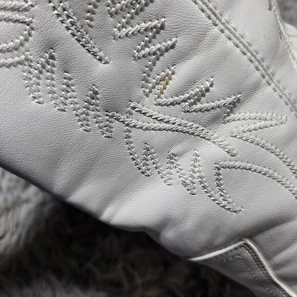 Isnom Women Size 7.5 Knee High Embroidered Chunky Heeled Western Cowgirl Boots - Picture 14 of 14